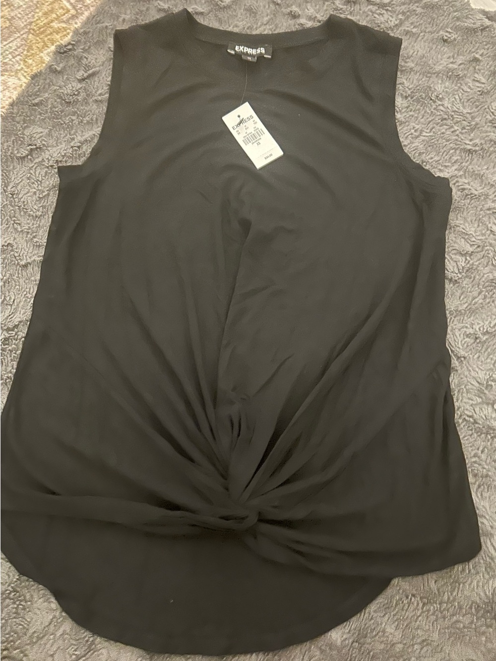 Express Black Knot-Front Tank Top